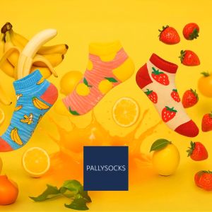 Pally ถุงเท้าข้อสั้น แฟชั่น ลาย ผลไม้ สีสันสดใส
