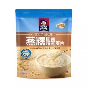 Quaker Oatmeal 桂格新品冲饮麦片谷物原味蒸糯600g软糯拉丝懒人早餐代餐纯燕麦