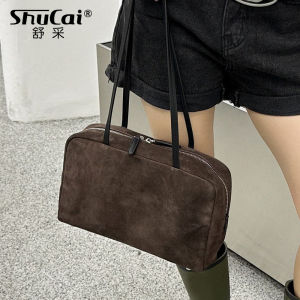 Túi Đeo Vai Da Thật Thiết Kế Sang Trọng Dành Cho Nữ Túi Da Lộn Lớn Túi Bowling Nữ Chất Lượng Cao Túi Xách Nữ Dưới Cánh Tay