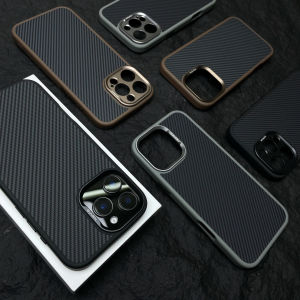 Magsafe Carbon Fiber Texture Phone Case for Apple 16ProMax iPhone 15Pro Full Cover Drop Protection 14PM Metal Lens IP13 Kevlar Pattern 16Plus Quality Protection Cover