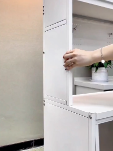 ตู้กับข้าว ตู้กับข้าวห้องครัว มีล้อ ประตูตู้พลิก ดีไซน์กันฝุ่น DIY เก็บของได้ ตู้เก็บของอเนกประสงค์