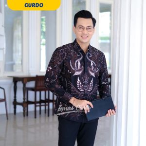 Kemeja Batik Pria Slim Fit Lengan Panjang Motif Katun Halus Lapis Furing Size M - XXL