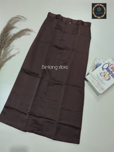 Rok  Span Coklat SMA/Aliyan belah  depan satu Bahan Elemen