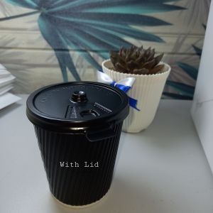 100 pcs Black and brown Corrugated Coffee paper cup 8 oz