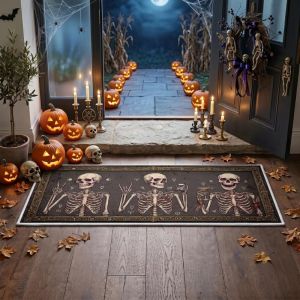 VIKAMA Hoạt Hình Halloween Chào Mừng Thảm Cửa Chống Trơn Trượt Chống Bám Bẩn Trong Nhà Ngoài Trời Thảm Phong Cách Hiện Đại Thảm Trải Sàn Polyester