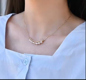Viviann Original sterling silver New Jewelry Simple White Pearl Chain Choker Necklace For Women Fashion Gifts Pearl Beads Short Choker Necklace Trendy Summer White Beaded Chain on Neck Collar Fashion Jewelry
