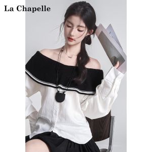 La Chapelle | Áo Blouse Dài Tay Thiết Kế Vai Trễ Ruffle Cho Nữ