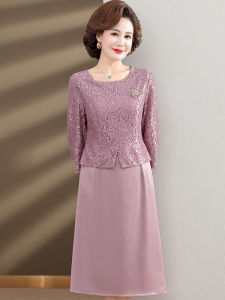 Autumn Fashion Mommy Dress Fake Two-Piece Set Wedding Banquet Maternity Clothes Short Womens Wedding Dresses