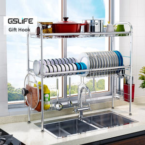 GSLIFE Rak Piring Wastafel Stainless Steel 60-100cm: Rak Cuci Piring Dapur