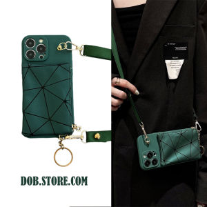 Redmi Note12 Turbo Xiaomi 14 pro Phone Case Diamond Grid Coin Purse Crossbody Womens K70 Lanyard Hanging Rope Note13/987 Soft Cover K60 K50 K40s Simple