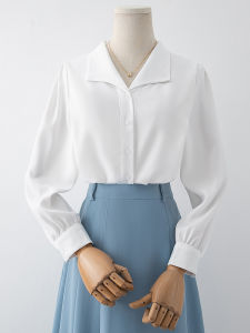 Áo Sơ Mi Trắng Dài Tay Thanh Lịch Kiểu Pháp Dành Cho Nữ Mùa Xuân Hè Phong Cách Mới Chuyên Nghiệp Khí Chất Đi Làm Phỏng Vấn Áo Sơ Mi Dáng Rộng
