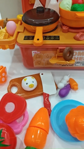 【Storage Box】Mini Kitchen Toys For Girls Simulation Washing Vegetables Cooking Recycled Water Children Day Gift