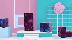 Starry Sky Infinity Flip Cube Tactile Fidget Gadget Anti-Anxiety Calming Desktop Leisure Decor Holiday Accessory Present