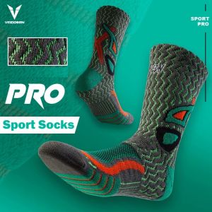 Veidoorn | 1/3 Pairs Towel Bottom Sports Socks For Men US9-12 Breathable Non Slip Basketball Crew Socks Moisture Wicking Athletic Socks