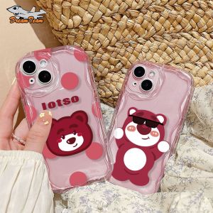 Cartoon Lovely Disney Lotso Pooh Bear 3D Wave Border Soap Phone Case Soft Back Cover For VIVO Y01 Y02 Y02S Y12S Y15S Y15A Y16 Y17 Y19 Y1S Y20i Y20S Y21S Y21A Y21T Y22S Y31 Y33S Y33T Y35 Y36 Y50 Y30i Y51 Y75 Y76S Y77e Y78 Y85 V9 Y93 Y95 Y91C