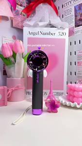 【Chinatera】High Speed Fan LED Display Handheld Turbo Fan USB Rechargeable Electric Cooling Fan Mini Personal Fan for Home Office