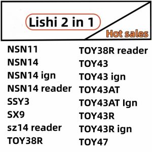 2 In1 Lishi Tools NSN11 NSN14 Ign SSY3 SX9 Sz14 Key Reader TOY38R Reader TOY47 TOY43 TOY43AT TOY43R Ignition Lock Tool