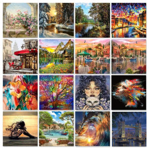 GATYZTORY Họa Tiết Chữ Bằng Số Dành Cho Người Lớn Phong Cảnh HandPainted Canvas Phong Cách Hiện Đại Cá Tính Trang Trí Nhà Cửa Nghệ Thuật Quà Tặng