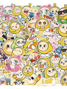 Waterproof Stickers for School Campus Helmet Decoration Notebook Decor Cute Cartoon Egg Character DIY Mobile Phone Case Stickers