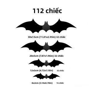 Miếng Dán Tường Hình Dơi PVC Đen 3D Chủ Đề Halloween Đạo Cụ Trang Trí Tiệc Đáng Sợ Tự Làm Trang Trí Nhà Quán Bar Phòng Cho Đêm Halloween Ma Quái