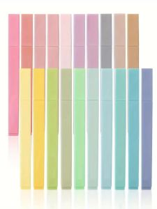 12/20 Colors Aesthetic Highlighters Set – No Bleed Soft Tip Markers in Cute Assorted Colors – Perfect for Students Journals