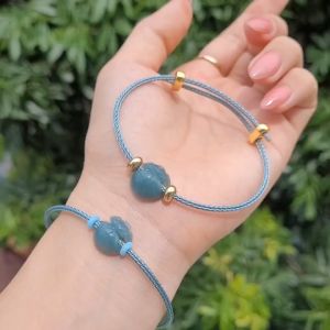 Q396 Vòng túi tiền Lam Ngọc dây cáp ko kén mệnh - Phong Thuỷ TUDO P