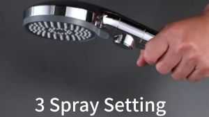 Handheld switch shower head 3-mode high-pressure shower head with hose chrome plated surface