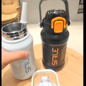 BIGSPOON 1100ml SUS316 Stainless Steel Thermos Water Bottle with Straw | Portable Double Wall Vacuum Insulated Bottle | Botol Air Tahan Panas 不锈钢保温瓶