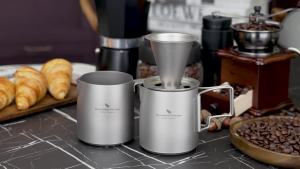 Boundless Voyage Titanium Pour-over Coffee Cup with Detachable Filter Camping Coffee Maker Slow Drip Paperless Coffee Filter Set