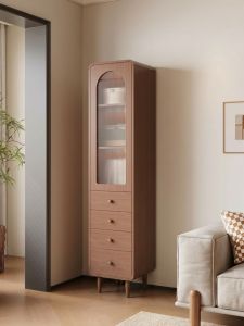 Vintage Style Wall-Integrated Glass Door Chest