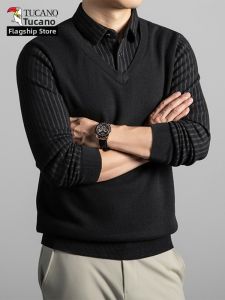 TUCANO | Men Warm Fake Two-Piece Sweater Autumn Winter