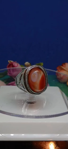 Cincin Stainless Steel Batu Akik Akek Merah (Red Agate / Carnelian) Semulajdi yg sangat cantikSila Rujuk dibawah utk keterangan lanjut