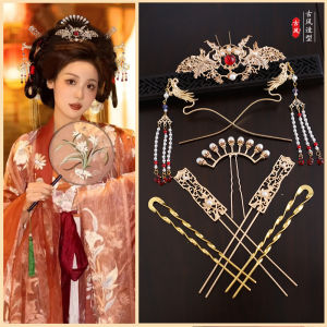 Han Clothing Tang Feng Ming Made Antique Hair Accessories Dunhuang Kweichow Moutai Headdress Set Womens Retro Support Ancient Costume Hairpin Tuinga