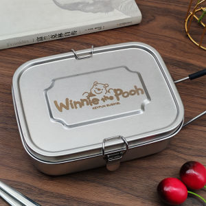 กล่องอาหารแบบอเมริกันย้อนยุคระดับอาหารสำหรับนักเรียนและพนักงานออฟฟิศ Keyfun 316 สแตนเลสแบบอเนกประสงค์