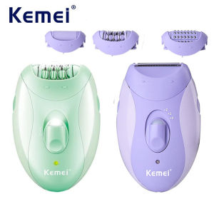 Kemei Electric Epilator Rechargeable Women Bikini Shaver Whole Body Trimmer Legs Armpit Hair Removal Machine Foot Callus Remover
