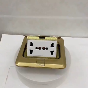 HOL Modern Floor Socket Power Floor Outlet Universal Household Waterproof Ground Outlet Round Top Cover Full Copper Panel 250V