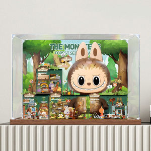 Acrylic Display Case Suitable for Bobo Mat Labubu Forest Secret Base Series Figurine Storage Box Dustproof Cartoon Anime Props