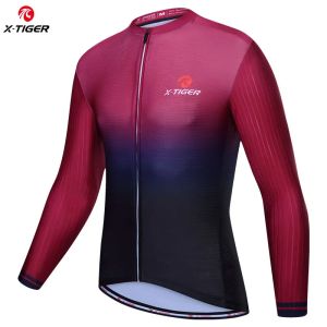 x-tiger | Áo Thun Nam Slim Fit Đi Xe Đạp Dài Tay X-TIGER Áo Xe Đạp Thoải Mái Thoáng Khí Nhanh Khô Quần Áo Tập Luyện Thể Thao Cho Mùa Thu