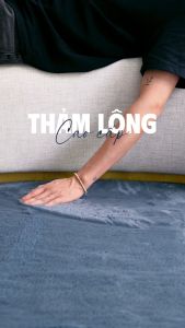 Thảm Trải Sàn Lông Thỏ Mềm Mại Đế Cao Su Chống Trượt Tông Trơn Đơn Giản Sang Trọng