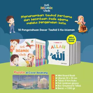 First Islamic Words (Mini Boardbook) | Kata Kata Islami Pertamaku - Buku Edukasi Anak | Buku Islami Anak Pengenalan Kosakata Allah Malaikat Mukjizat Nabi Ulul Azmi Hewan-Hewan dalam Al-Quran Buah & Sayur dalam Al-Quran Perbuatan Baik Wudhu Dll