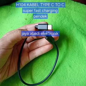 H104 KABEL TYPE C TO C ORI 100% super fast charging pendek SHORT Data Charging Cable KONEKSI Type TIPE C Mendukung Fast Charging transmisi data perangkat digital Kabel berkualitas tinggi meter  Kabel Data Charging Cable USB Type C-to-C Output: Type-C kone