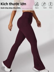 Quần Ống Loe Cạp Cao Size Lớn Cho Nữ Có Chức Năng Nâng Đỡ Bụng Chất Liệu Mềm Mại Kiểu Dáng Chuông Dài Đến Mắt Cá Chân Thích Hợp Cho Chạy Bộ Và Các Hoạt Động Thể Thao Chất Liệu Dệt Kim.