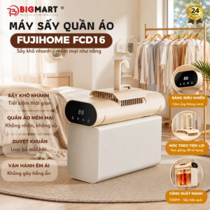 Máy sấy quần áo gấp gọn tiết kiệm điện Nhập Khẩu FUJIHOME FCD16 lồng sấy quần áo diệt khuẩn UV
