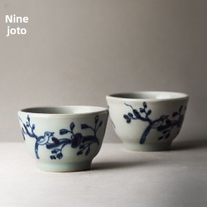 JOTO | Japanese Hand-painted Vintage Blue and White Porcelain Teacup