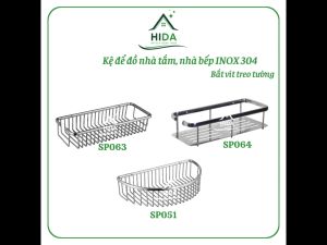 Kệ nhà tắm 1 tầng treo tường PHÁT ĐẠT Inox 304 kệ gia vị nhà bếp giá để xà bông phòng tắm (SP051.063.064)