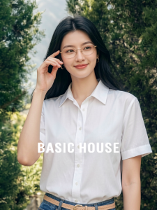 Basic House | Waist-fitting Casual Ice Silk Polo Shirt Short Sleeves