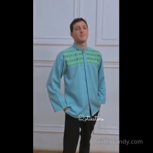Baju Koko Bordir Lengan Panjang Katun Madinah Import M L XL Abu Biru Lavender Tosca Coksu QOTIKSTORE