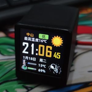 Customizable Smart WiFi Animated Weather Clock Desktop Decoration Birthday Gift Computer Monitor Temperature Humidity Display