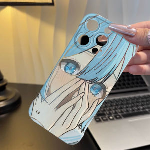 Blue Eyes Future Sound Girl iPhone Case Transparent Semi-Enclosed Hard Shell for Apple 17/16 15ProMax 14/13Mini 12 XS Max 8 plus