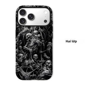 Ốp Điện Thoại Họa Tiết Skeleton Horde Cho iPhone Hai Lớp Chống Sốc Chống Trầy Xước Mềm Mại Chống Bụi Chống Trượt
